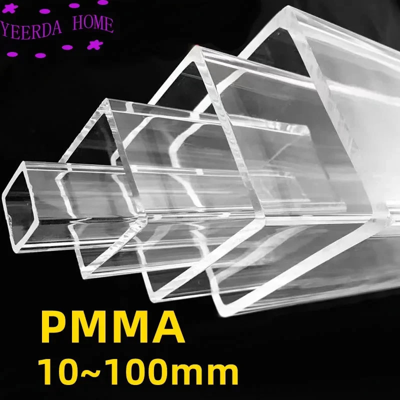

10~100mm Side Width Acrylic square pipe hollow duct transparent plexiglass tube PMMA quartet cantal c