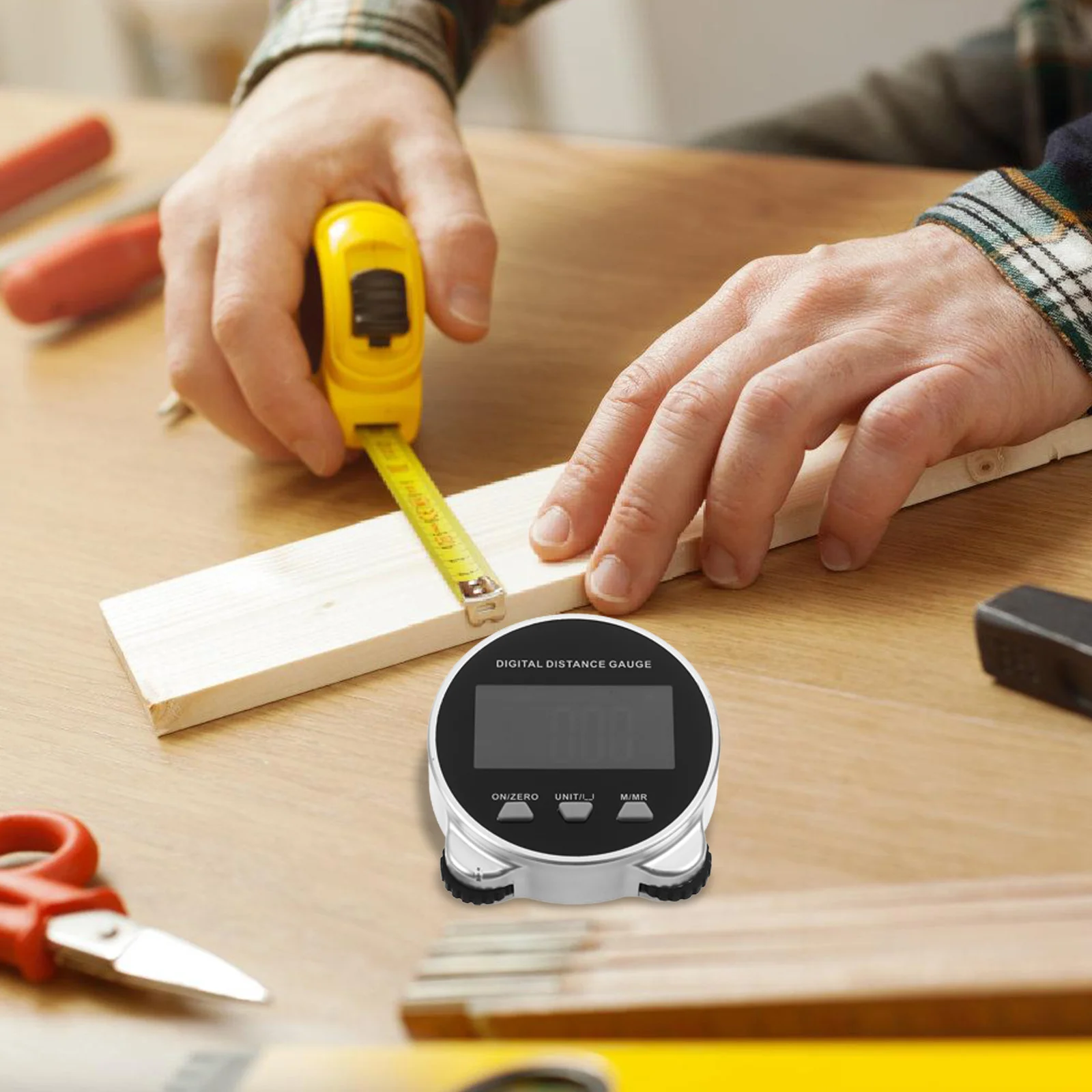 

Digital Measuring Tape with Rolling Wheel for Cylindrical Surfaces Ruler Diameter Circumference Length
