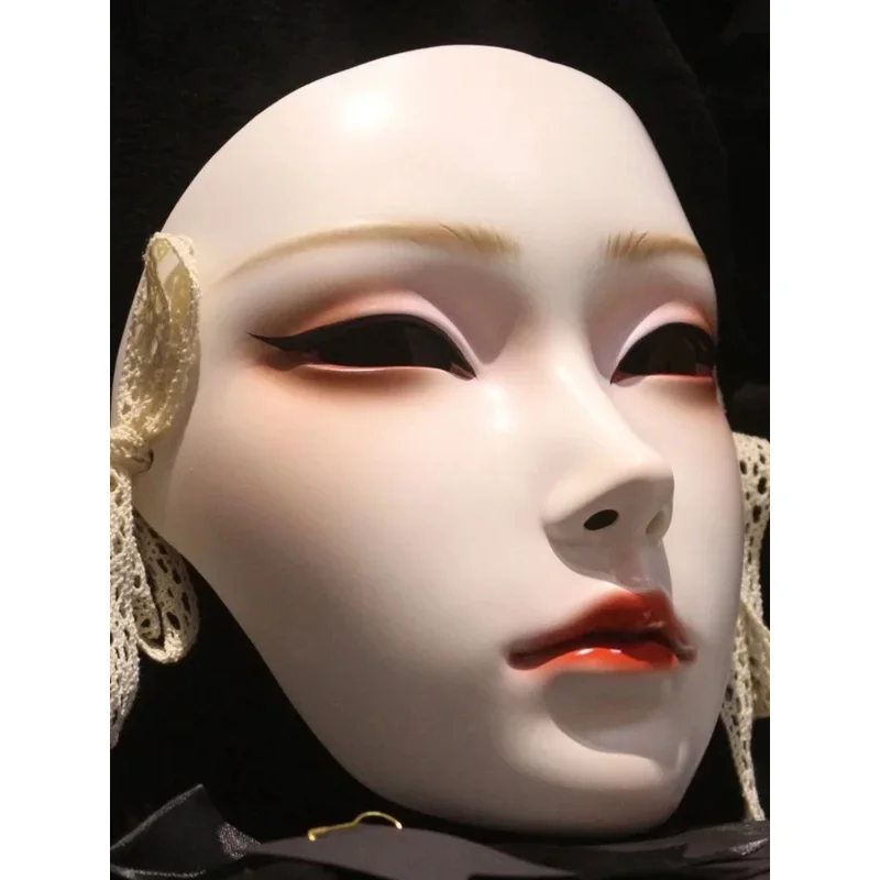 

qq34Mask Style Simple Fashion Men and Women SameStyle Full Face White Hanfu Ancient Costume Photography Photo Props Nati