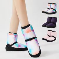 Women Ballet Shoes Winter Warm Booties Colorful Comfortable Polyester Cotton Dancing Shoes Professional Antiskid Training Shoes