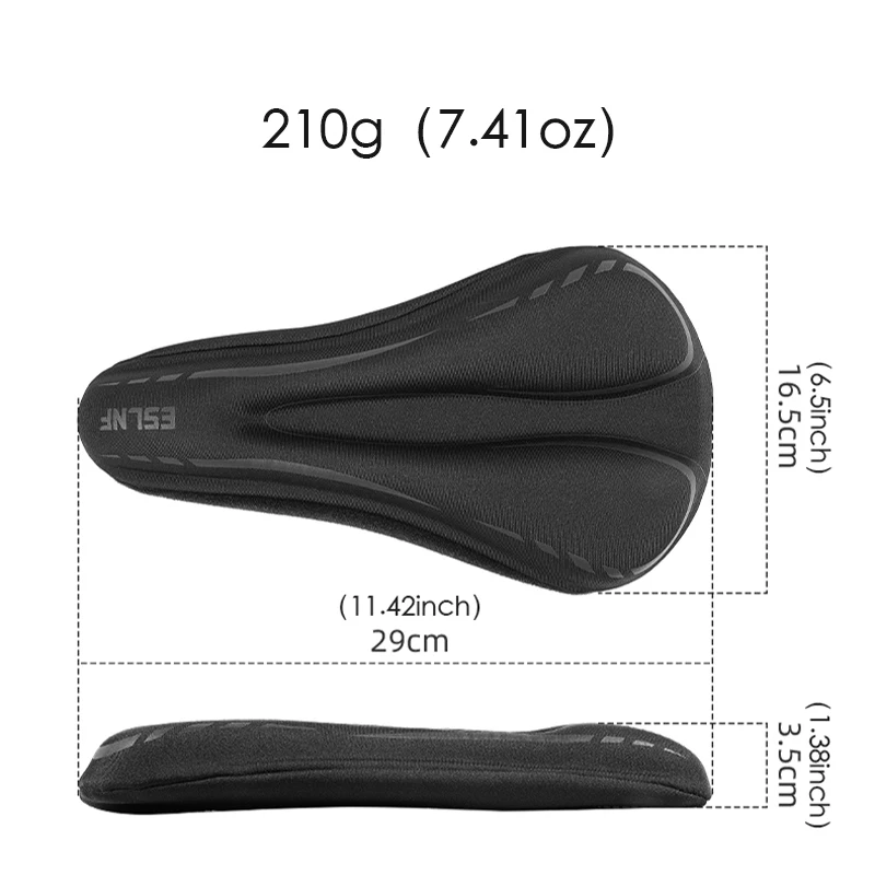 ESLNF Mountain Bike Saddle Cover with Thickened Silicone Shock Absorption Soft Seat Pad for Road Bikes