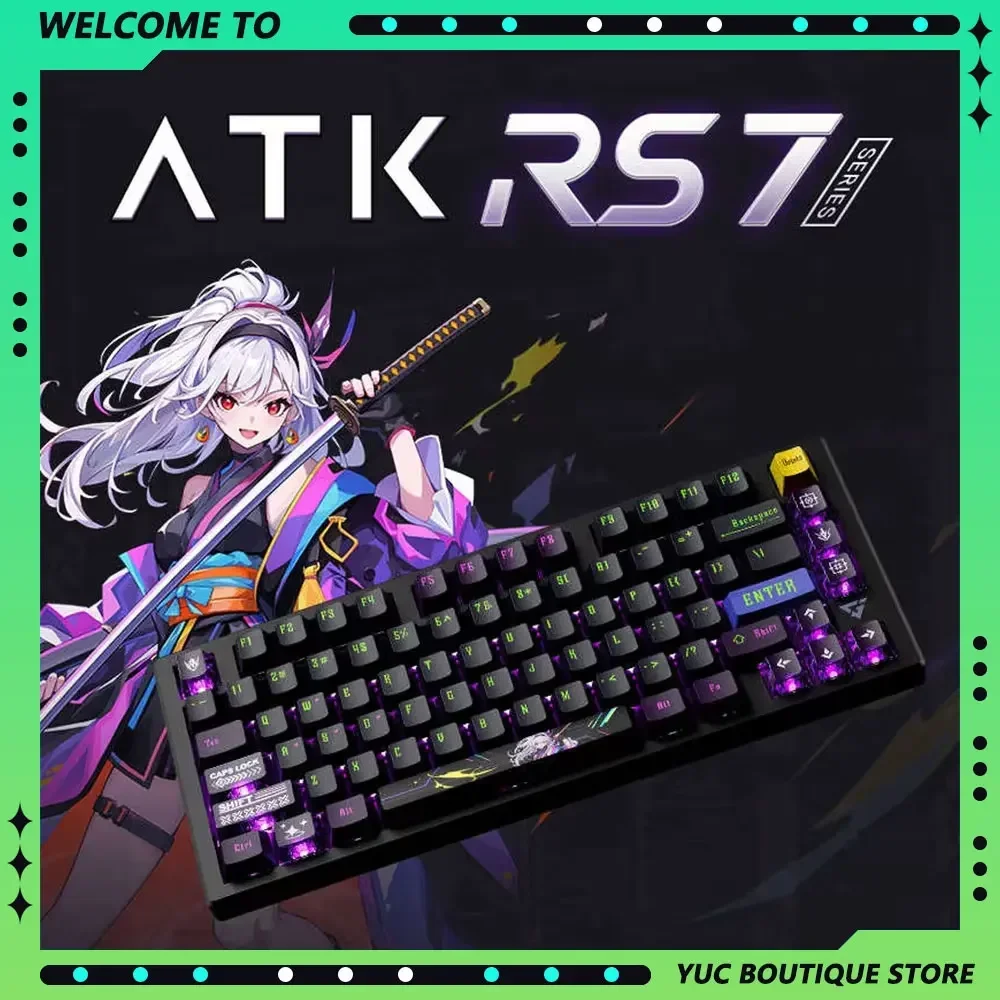 

ATK RS7 Gaming Mechanical Keyboards RGB 8k Return Rate Aluminium Alloy Magnetic Switch Rt Adjustable Wired Keyboard Esports