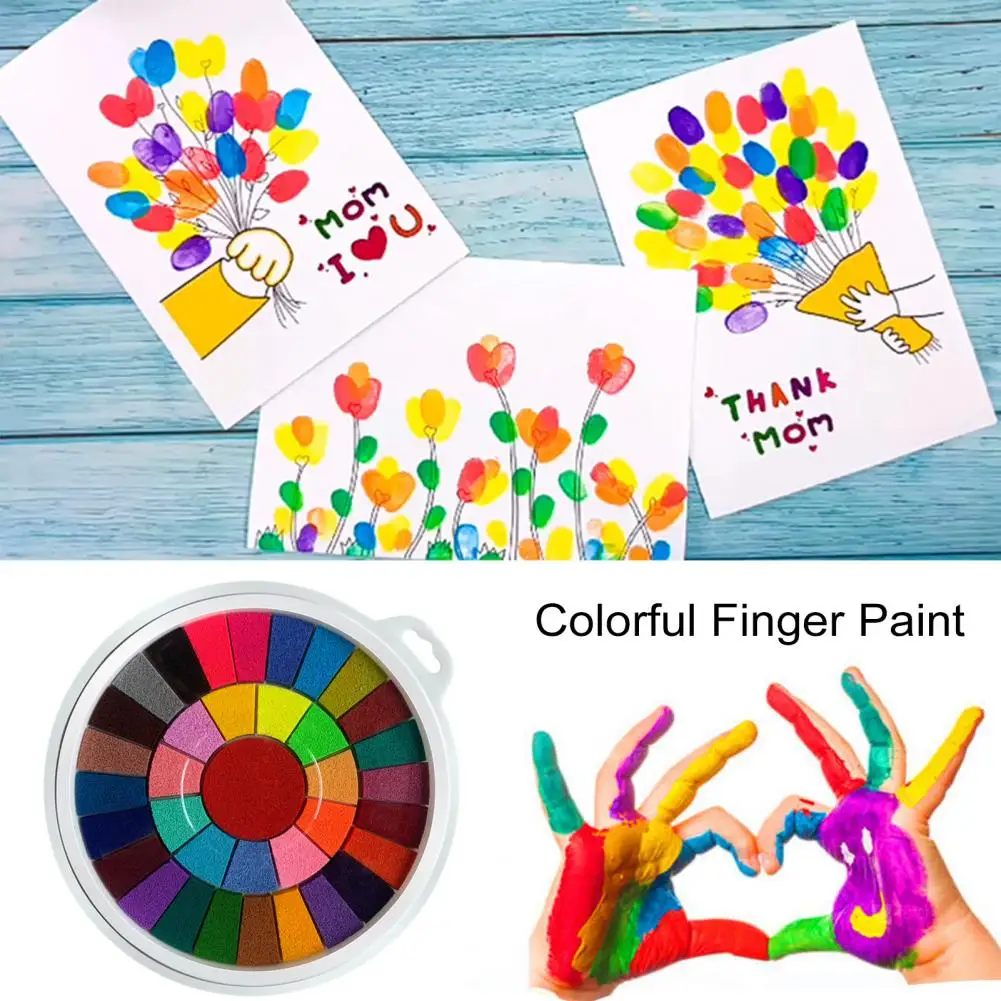 Finger Painting Craft Pad Washable Finger Painting Ink Pad Set for Toddlers Portable Diy Arts Crafts Projects Color Palette