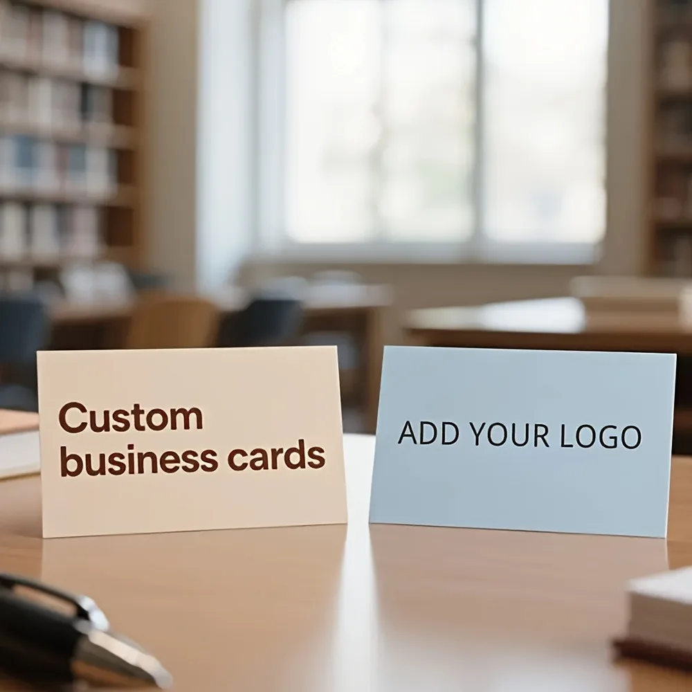 Custom Business Cards - Add Your Logo Free Design Service 500pcs Standard Size, Personalized Printing for Small Business
