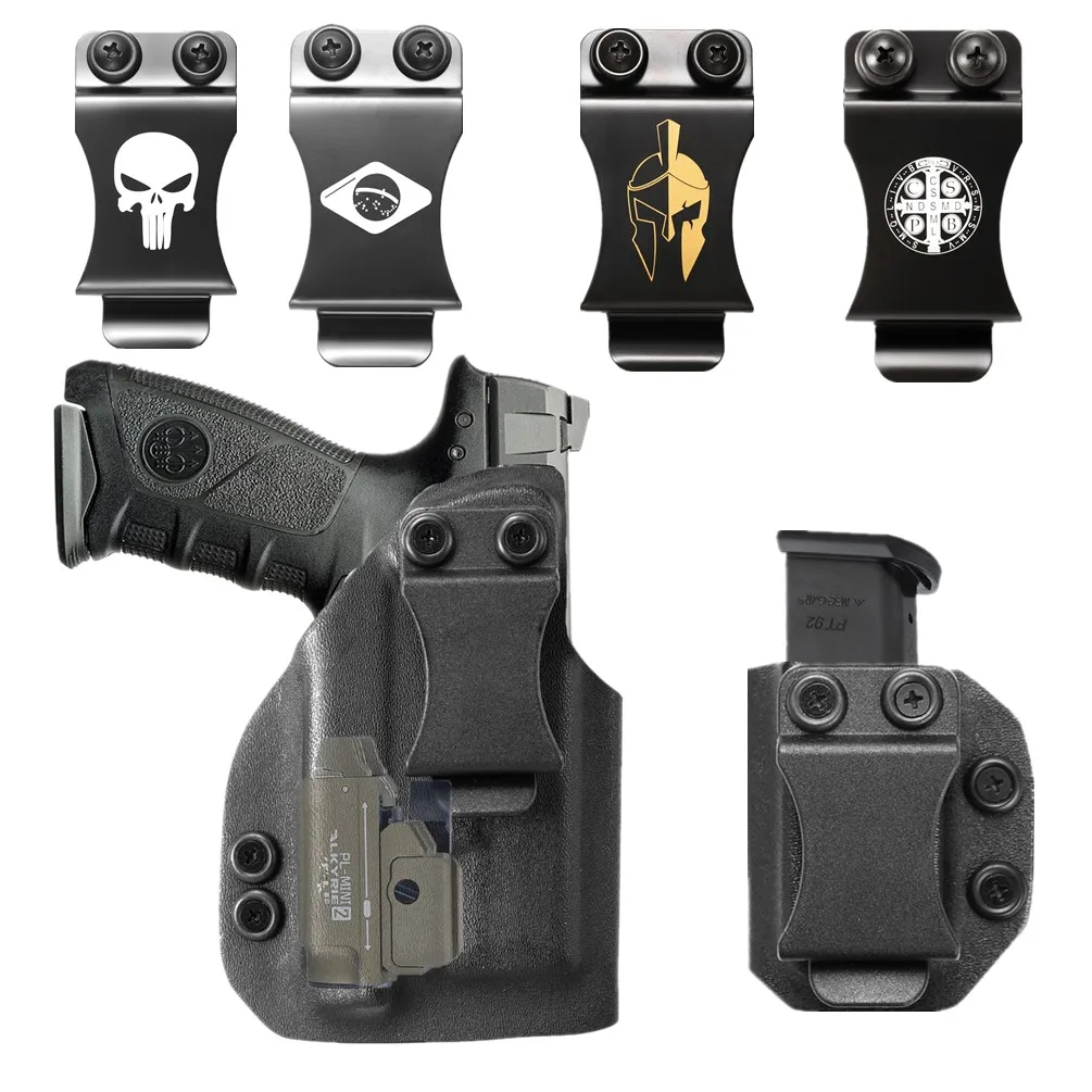 

Kydex Internal Holster For Beretta APX Full Size Olight Valkyrie PL mini 2 9mm .40 magazine Mag holder Metal Clip Flap Claw