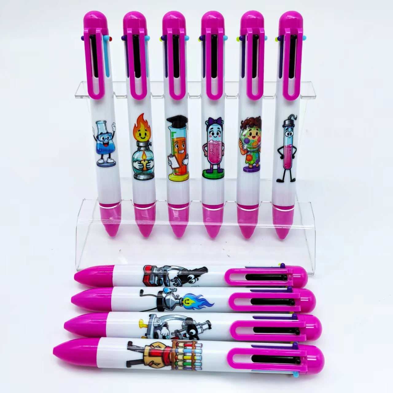 

6pcs/10pcs/12pcs/20pcs Chemical Laboratory series Ballpoint pen six-in-one multi-color recording pen