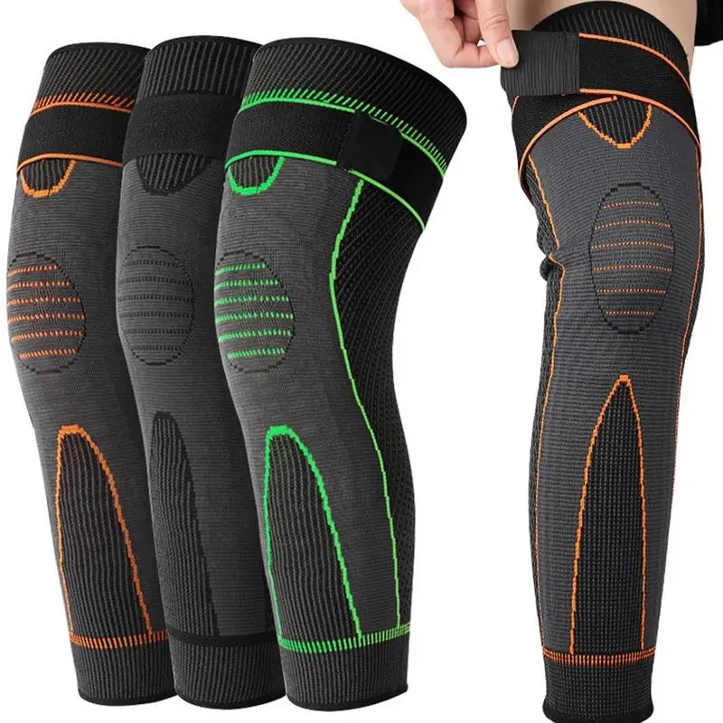 Sport Full Leg Compression Sleeves For Men Knee Braces Support Protector For Weightlifting Joint Pain Relief Muscle Tear