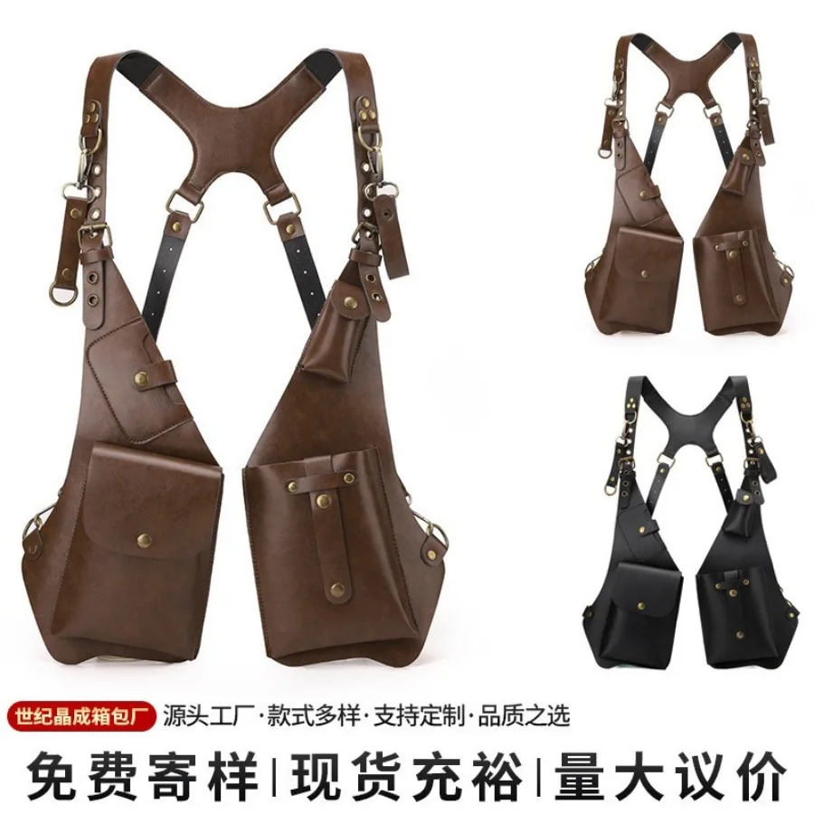 

【Новый стиль】Мужская сумка-жилетка - нагрудная сумка, мужская сумка через плечо, новая вместительная поясная сумка, рюкзак для езды на велосипеде, универсальная сумка-кроссбоди.