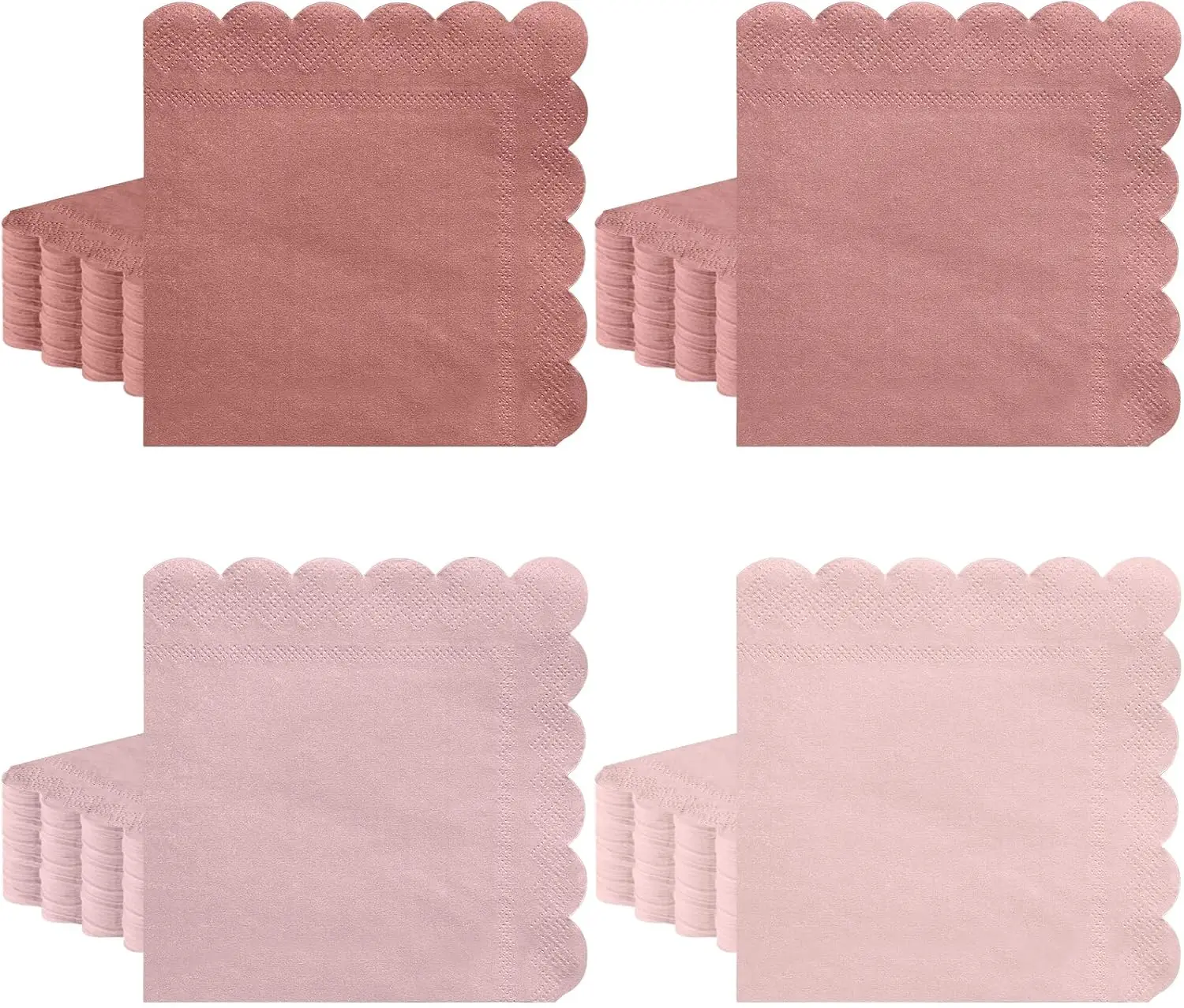 Paquete de 120 Servilletas Rosa Polvoriento, Servilletas Degradadas de 5x5 Pulgadas para Cócteles, Bebidas y Postres, para Bodas, Baby Showers y Fiestas