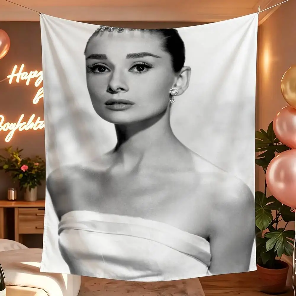 Audrey Hepburn Flag Outdoor Decorations for Bedrooms Home Decor Items Banners Tapestry