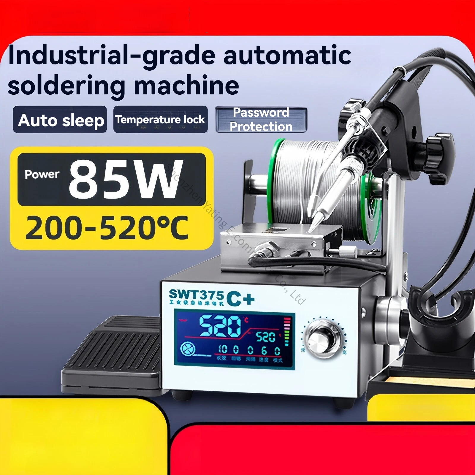 

Автоматическая паяльная станция промышленного класса с педальным управлением, высокой мощностью, интеллектуальным контролем температуры до 375°C