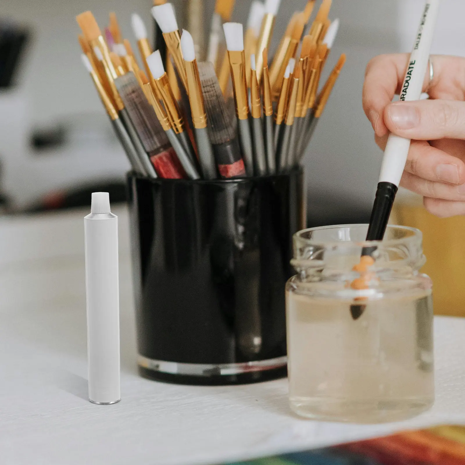 10Pcs Aluminum Paint Tubes Refillable Empty Storage Tubes for Oil Acrylic Gouache Watercolors Artist Supplies Oil Paint Tube