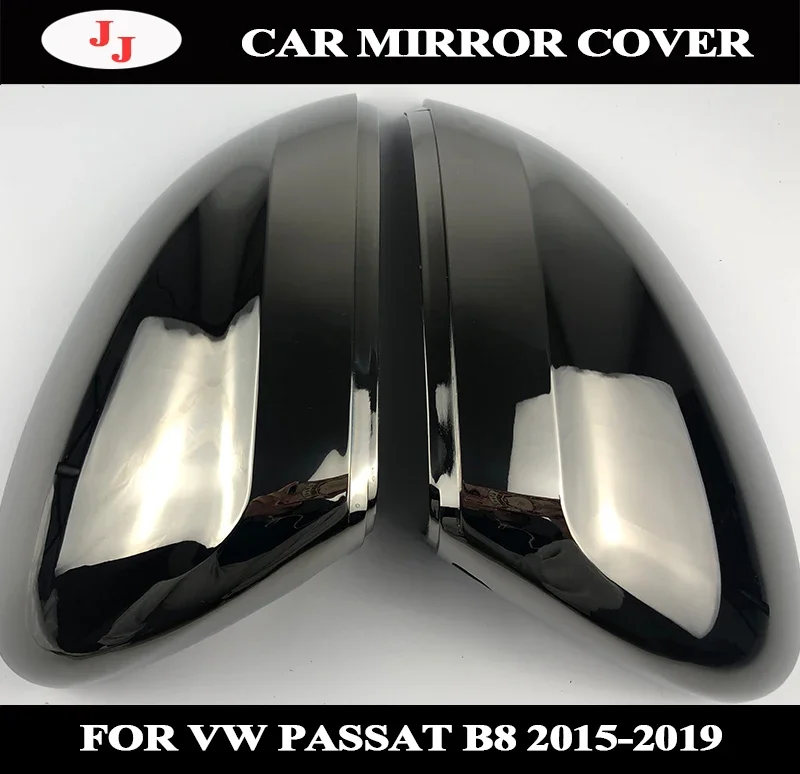 Tungsten steel black Rearview Side Mirror Cover caps For VW Passat B8 15-19 cc 2019 Mirror Cap Housing With no lane assist