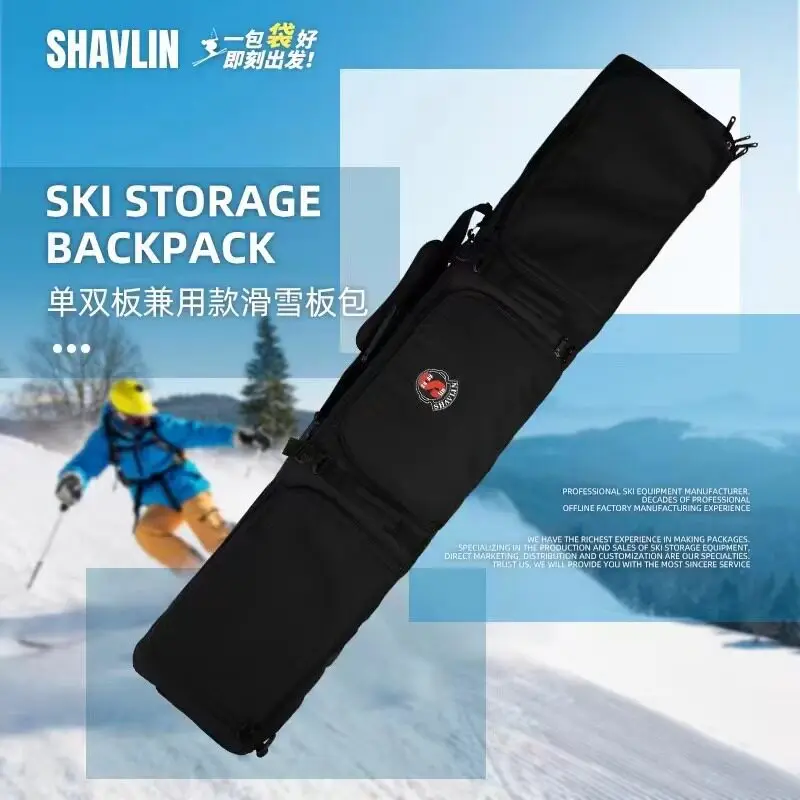 SHAVLIN Ski&Snowboard Combo Bag Waterproof Storage Bag for Ski Boots/Helmet/Bindings Clothes&Gloves Multi-size 146/156/166/180cm