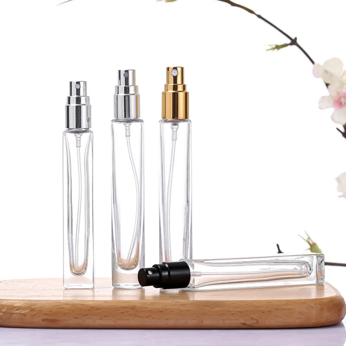 3Pcs 10ml Pattern Glass Perfume Bottle with Atomizer Cosmetic Liquid Mini Refillable Bottles Travel Parfum Sample Container 여행