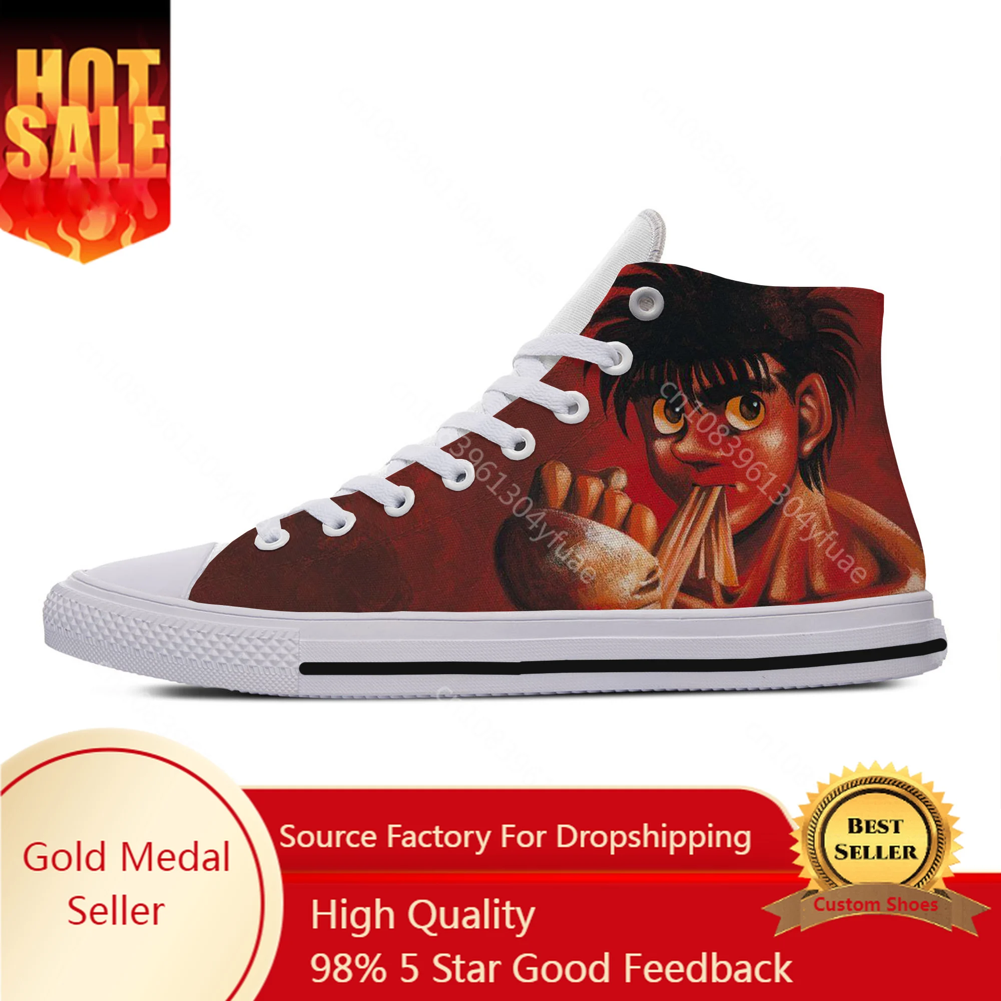 

Hot Cool Women Men Japan Anime Hajime No Ippo Shoes Lightweight Leisure Comfortable Canvas Shoes High Help Classic Board Shoes