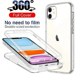 360 Full Body Front Back Protective Case For iPhone 16 15 12 13 14 11 Pro Max X XR XS 7 8 Plus SE 20 Soft Hard Transparent Cover