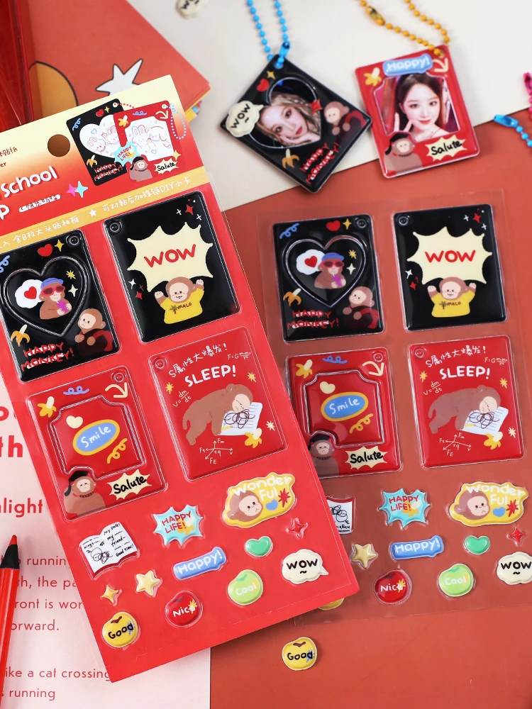 12Packs/Lot Yuanqi University Series Markers Fotoalbum Decoratie Foam Sticker