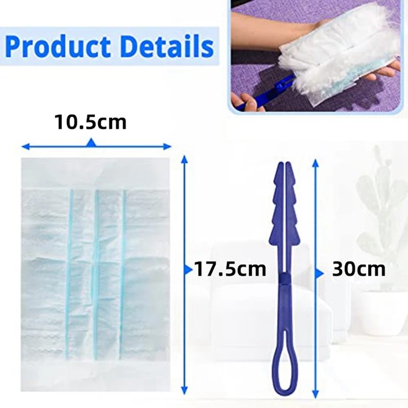 Espanador eletrostático descartável para limpeza, recargas azuis, limpando espanadores, 20pcs