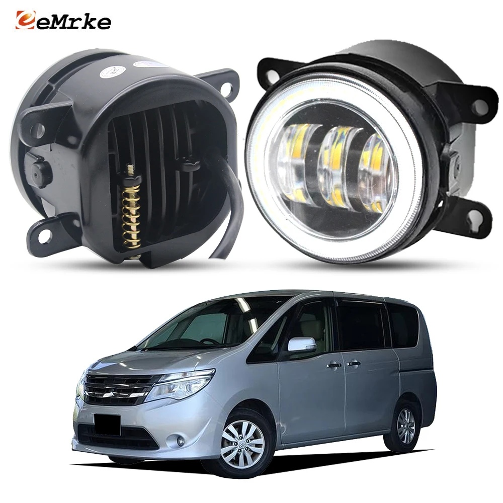 Two-Color Led Fog Lamp Angel Eyes Day Lights High Power 40W For Nissan Serena Hybrid C26 / Suzuki Landy SC26 SNC26 2014 2015