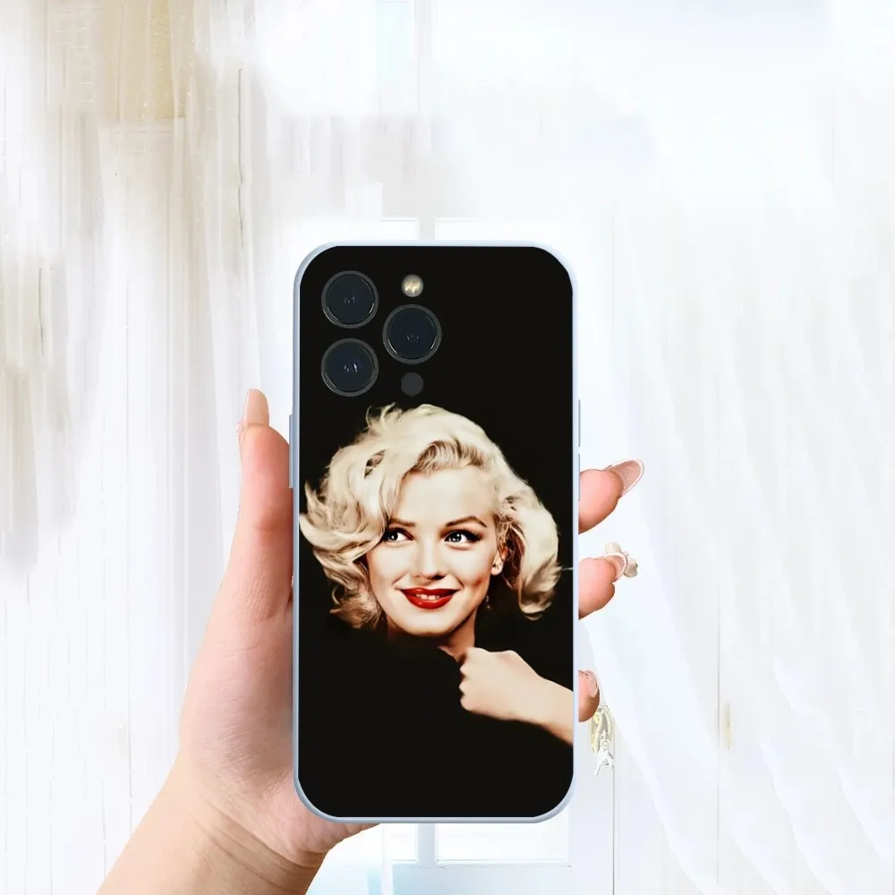 Sexy Girl M-Marilyns M-Monroes Phone Case For iPhone 14 13 12 11 Pro Max XS Max X XR 7 8 Plus Mini Blue TPU material