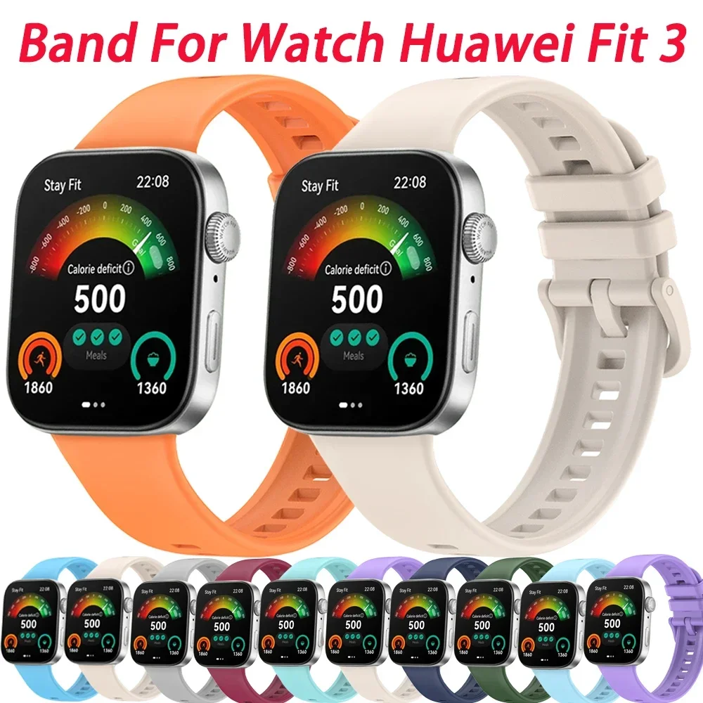 سوار سيليكون لساعة هواوي ، حزام رياضي مقاوم للماء ، إكسسوارات ساعة ذكية ، كوريا ، Fit3 ، Fit3