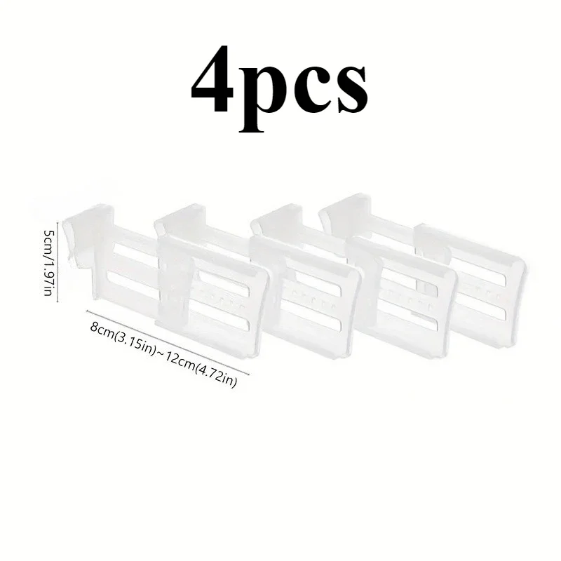 4pcs Adjustable plastic refrigerator door clamps, extendable kitchen organizing shelves,suitable for refrigerators and cabinets.