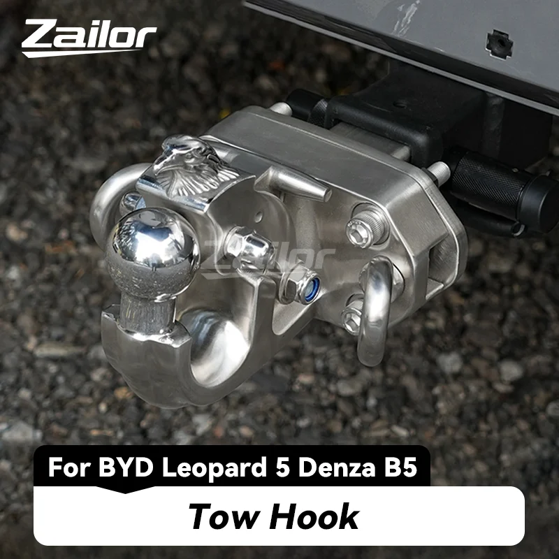 For BYD Leopard 5 Denza B5 Trailer Hitch Receiver Mount Base Tow Bar Square-Shackle Tow Hook Off-Road Towing Car Accessories