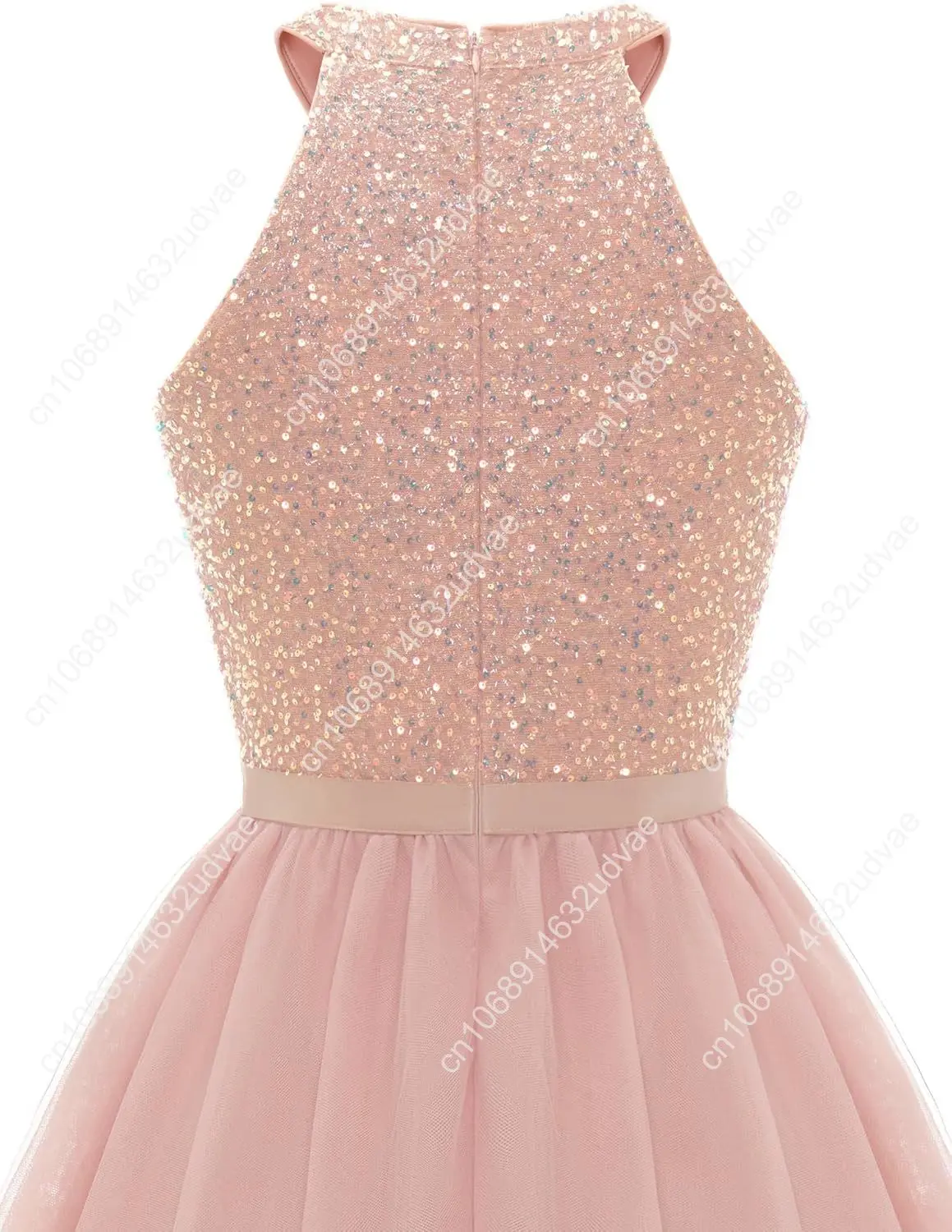 Dressystar Women's Short Halter Cocktail Party Dress Lace Tulle Prom Gown