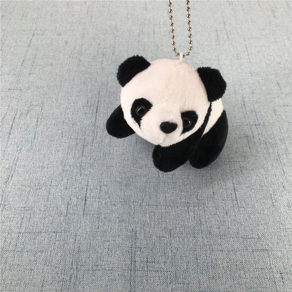 12CM Cute Black Panda Stuffed Plush Toy , Plush Animal Doll , Key Chain Pendant Charm Animal Panda Plush Doll