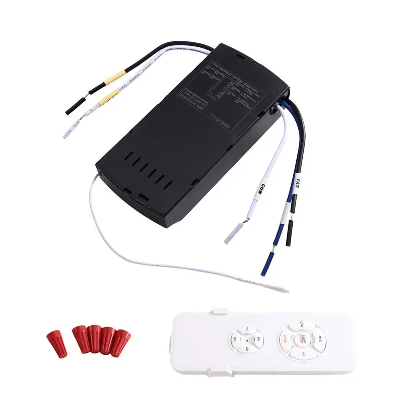 B76B Universal Ceiling Fan Remote Control Kit with Mute Adjustable 3 Wind Speed Timing Switch Lamp Transmitter Receiver 220V