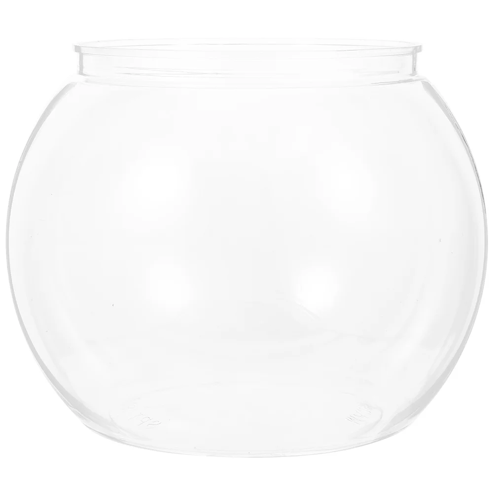 

Transparent Round Fish Tank Desktop Multi function Tabletop Delicate Aquarium Office Accessory Stylish PET Material