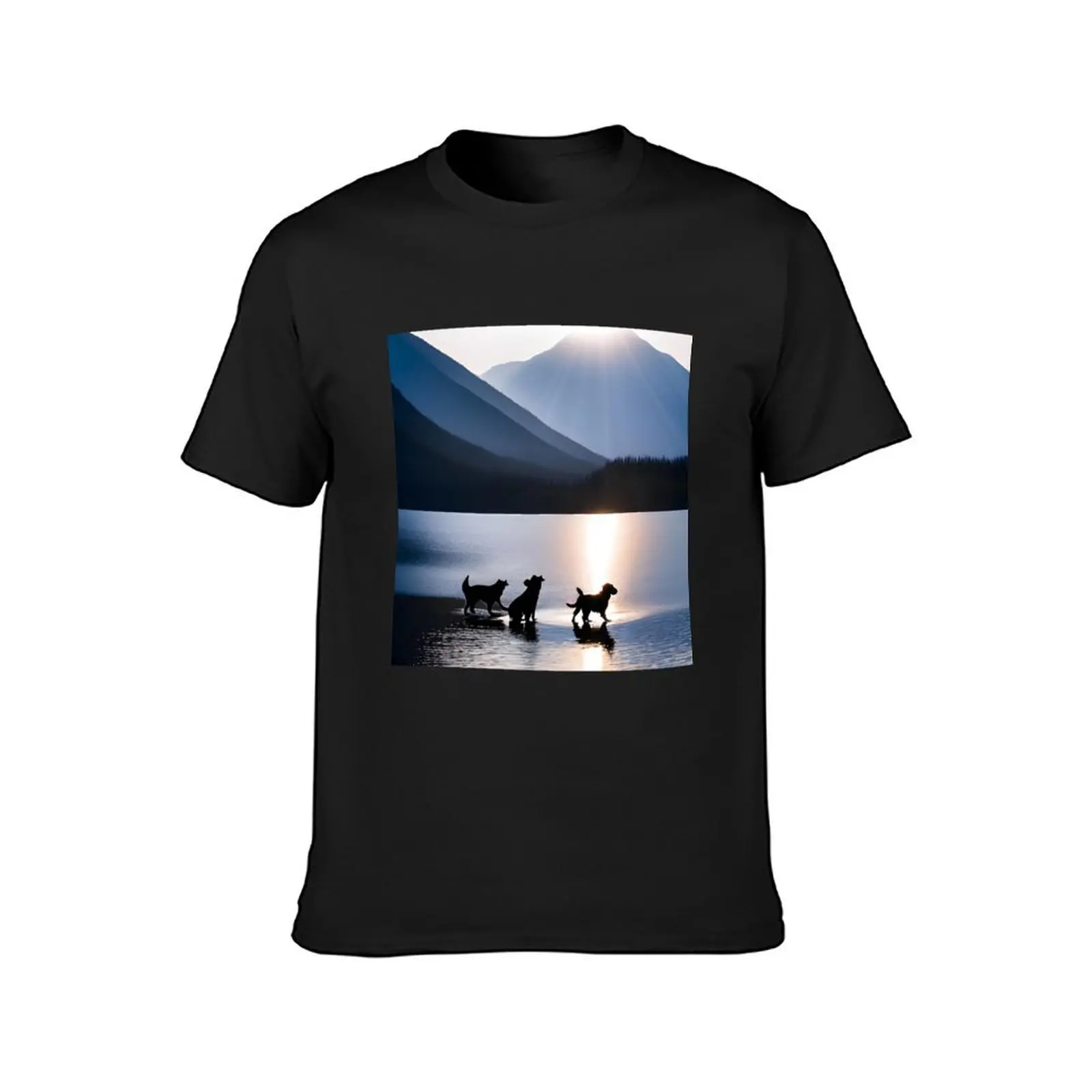 Dogs in the Lake T-shirt shirts graphic tees new edition vintage clothes tops mens white t shirts