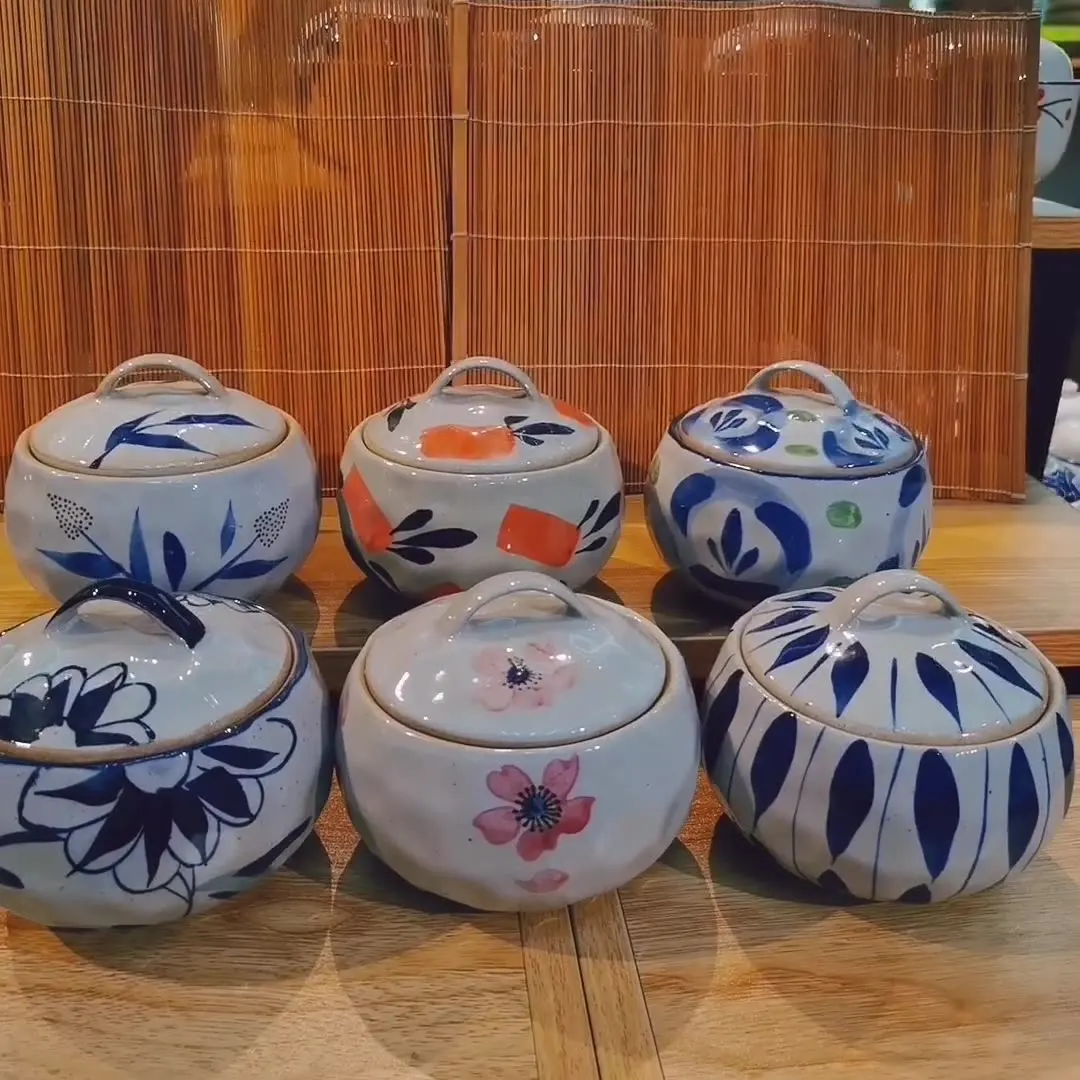 وعاء مغطى بالسيراميك 400 مل، وعاء عميق من الطين القديم على البخار، وعاء عش الطيور على الطراز الصيني، وعاء إساء ملون مزجج إبداعي #2