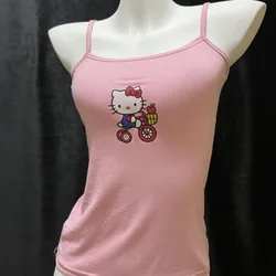 Sanrio Y2K Tops Original Hallo Kitty Tank Top Frauen koreanische Mode Kleidung rosa Goth Frauen Kleidung süße Tops