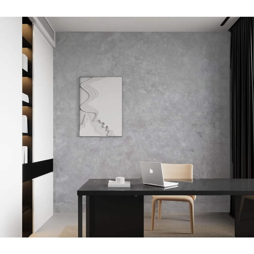 ورق جدران قابل للتقشير واللصق باللون الرمادي الفاتح السميك للغاية - ورق اتصال على الطراز الصناعي للجدران