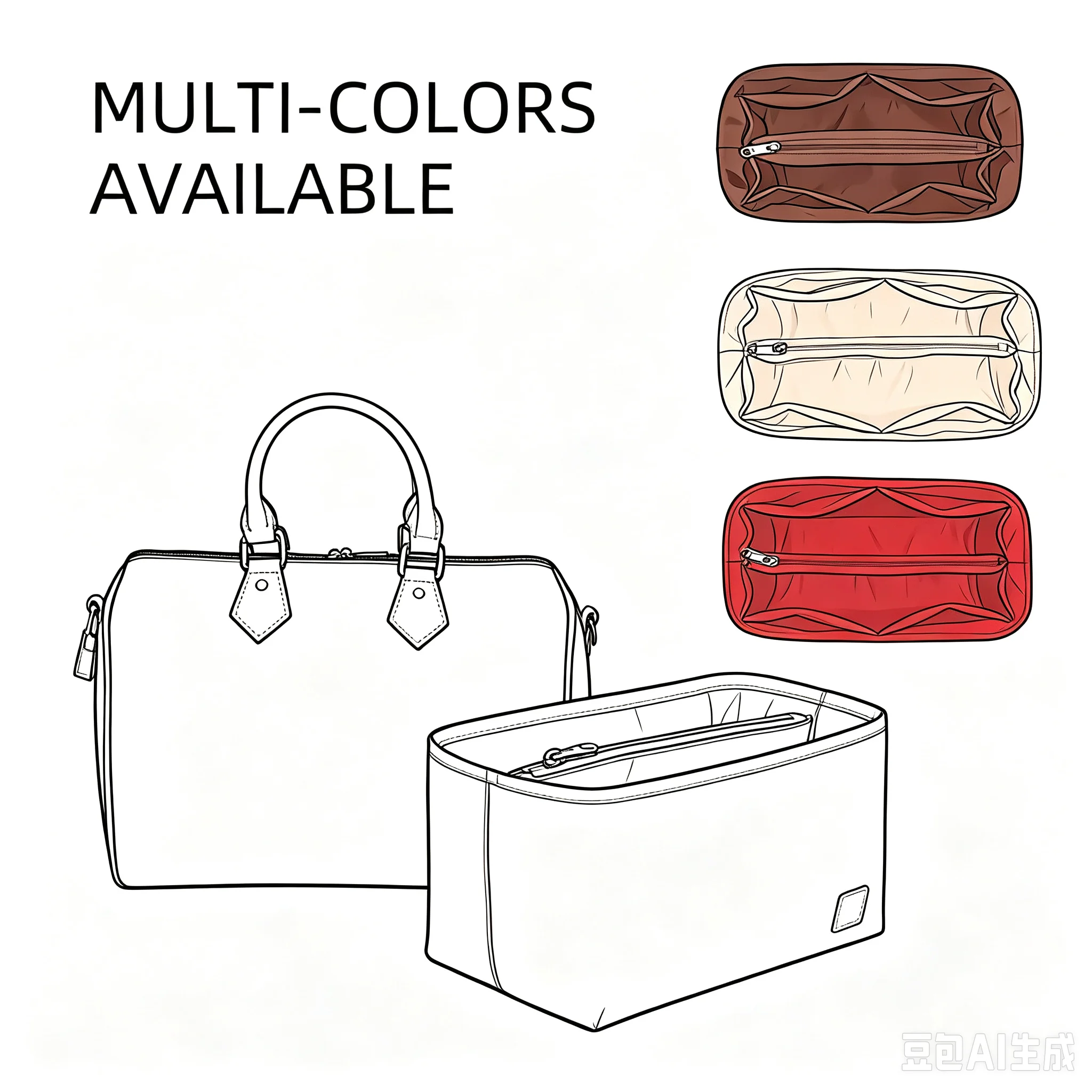 Nylon Organizer Insert for Handbag Speedy25 Insert Waterproof Lightweight Modification Bag Accessories