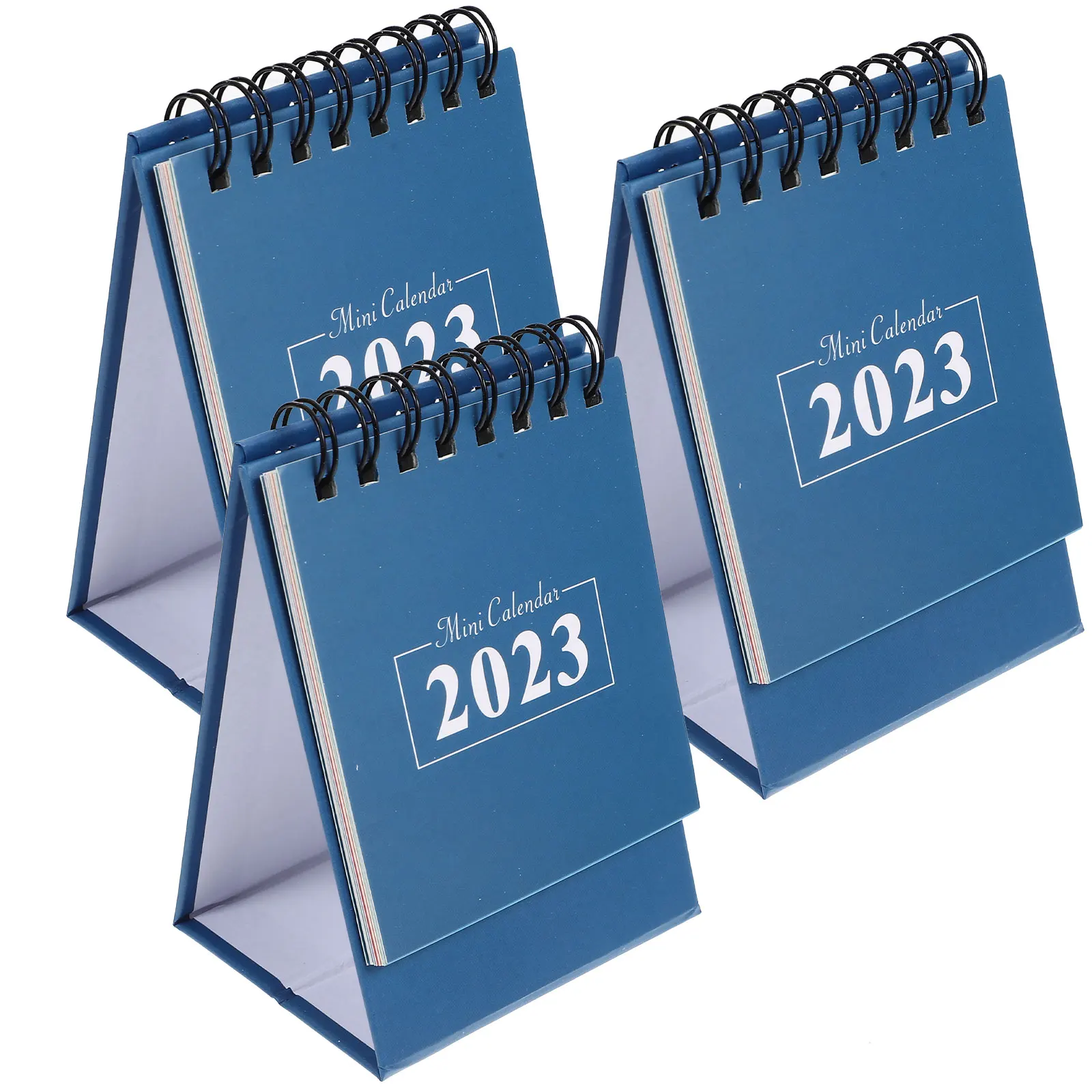 

3pcs Mini Desk Calendar 2023 Simple English Monthly Planner Paper Material Office Supplies Teacher Gift Christmas New Year Decor