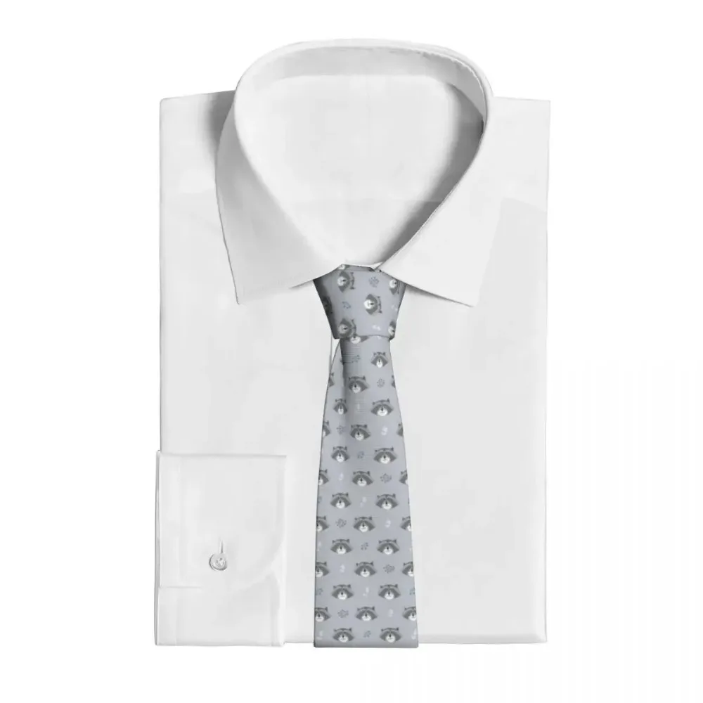 Corbata clásica de cabeza de mapache para hombre, corbatas ajustadas, cuello estrecho, corbata informal, accesorios para regalo