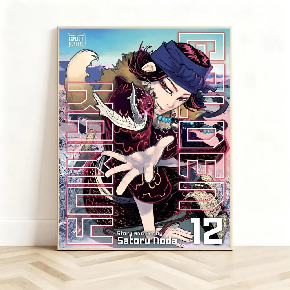 Historical Manga G-Golden Kamuy Poster Classic Self-Adhesive PP Wall Sticker for Living Room Bar Decor Gift