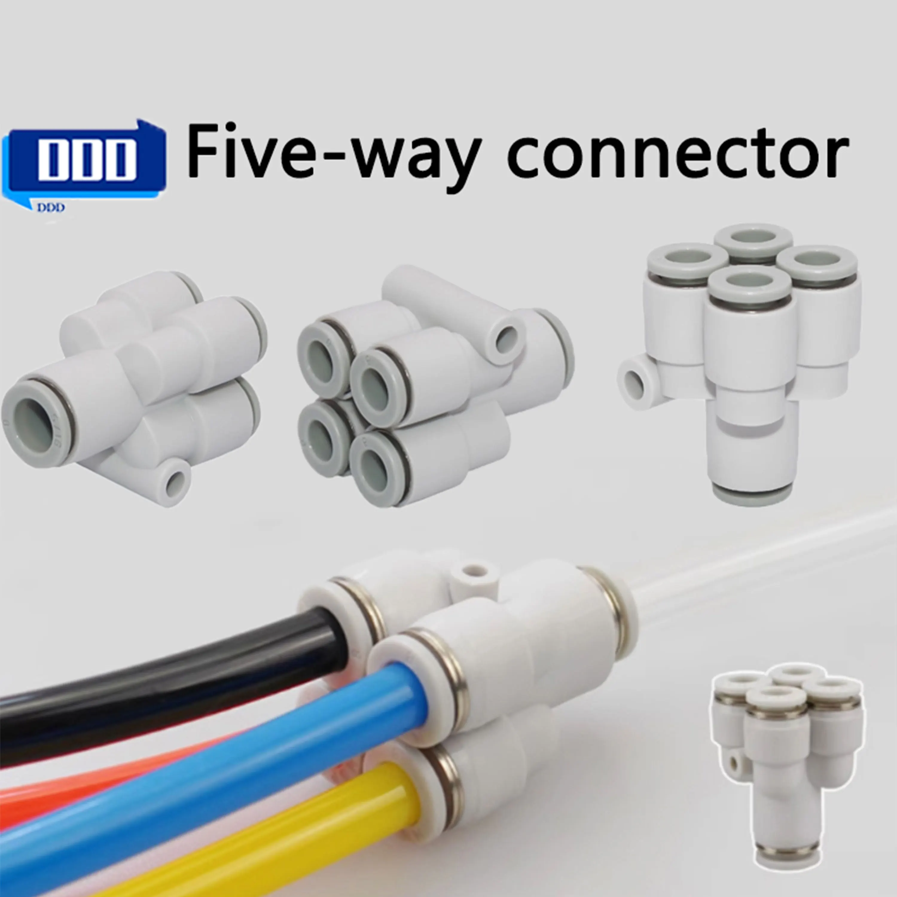 5/10PCS Pneumatic Fitting Five Way 4/6/8/10/12mm Quick Release Push in Connector Variable Equal Diameter KQ2UD