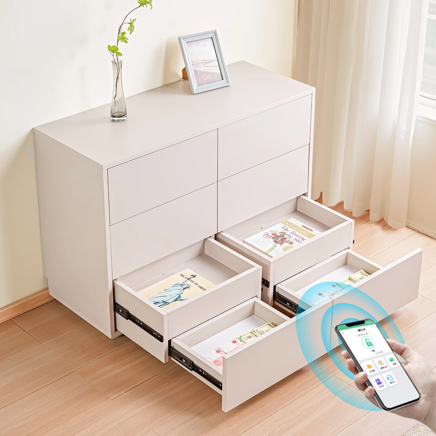 Concealed chest locker, living room porch storage side cabinet, hidden locker
