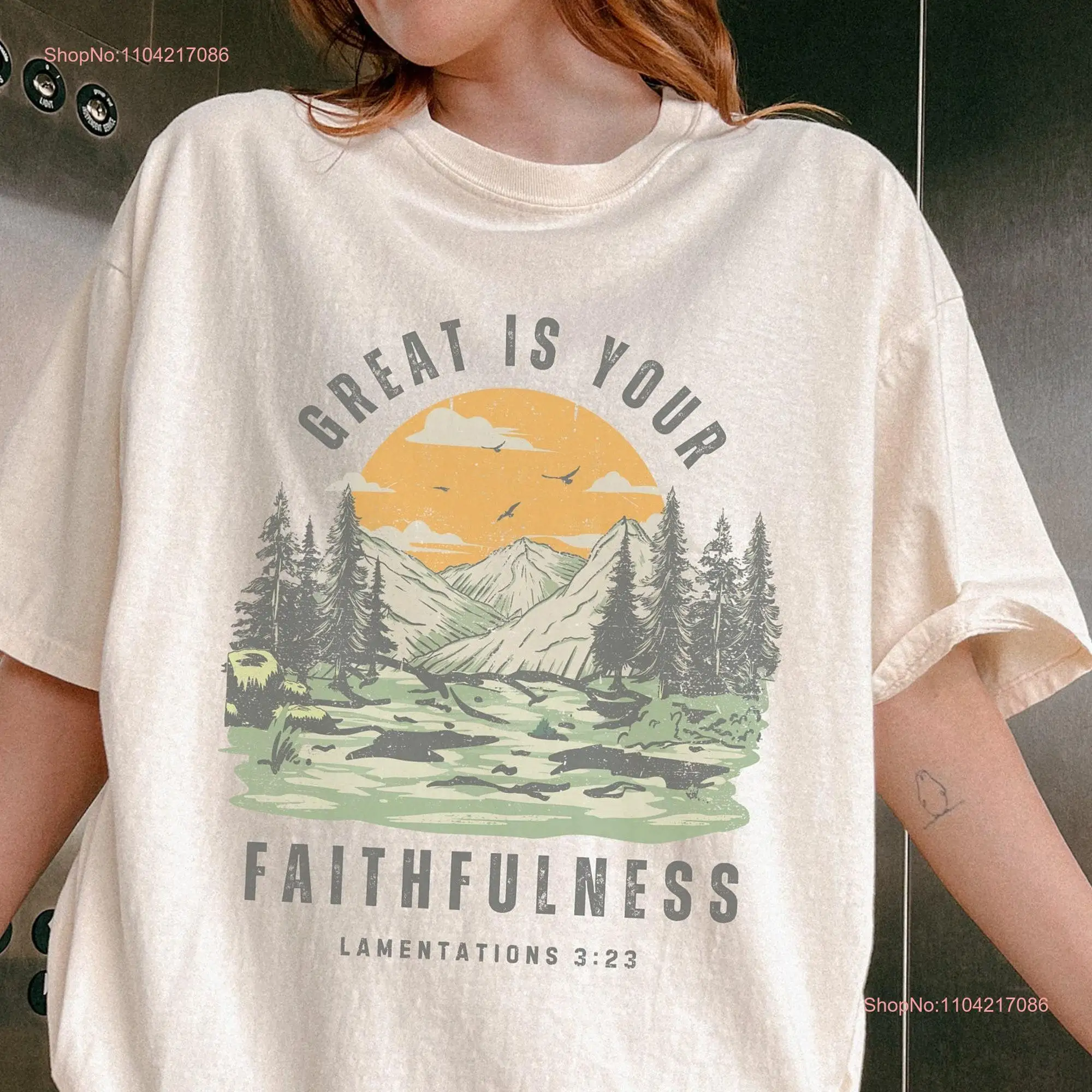 Great Is Your Faithfulness Boho Christian T Shirt Comfort Colors Scripture Gospel Faith Based Baptism Merch