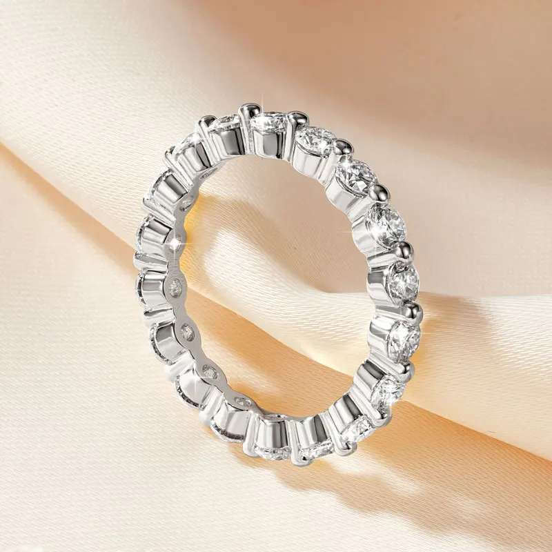

Кольцо IOGOU Sparkling с муассанитом D 3 мм и 2,5 мм, полностью инкрустированное, из золота 14 карат, штабелируемое, для женщин, с сертификатом GRA