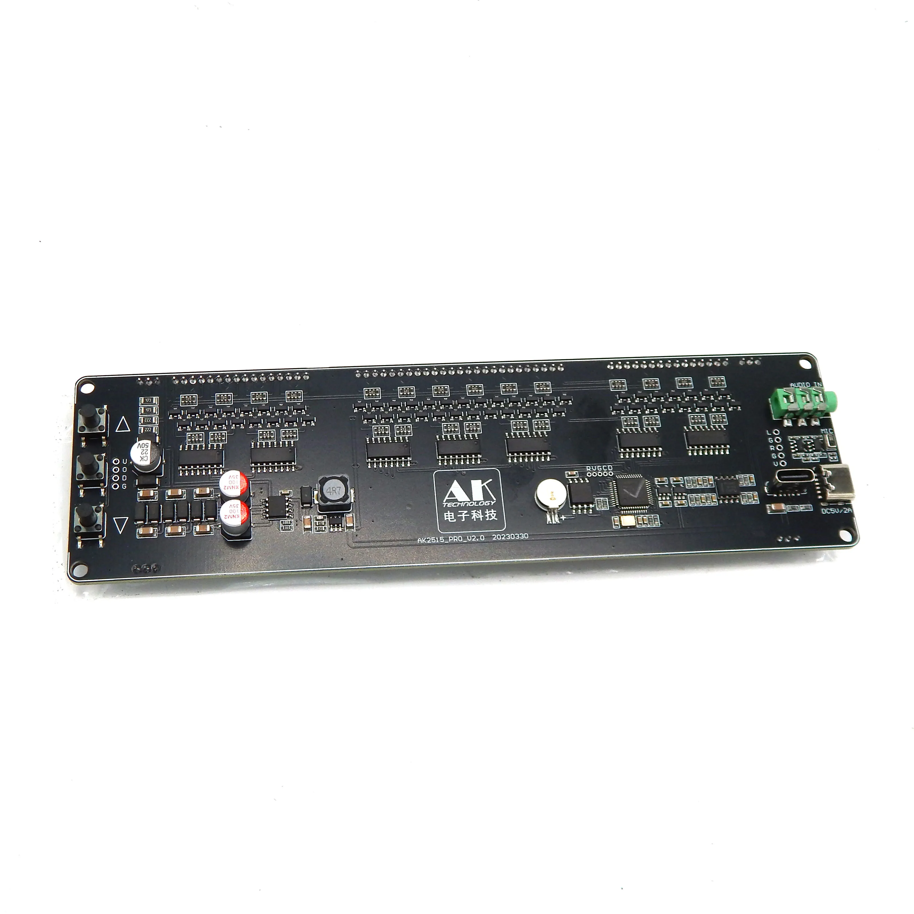 AK2515 VFD  Voice Wire Controlled Music Spectrum Board Audio Indicator Light Audio Two Electronic Digital Clock Type C Interface