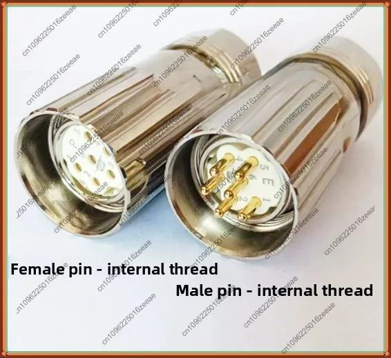 1pc m23 aviation plug 12-core 17-core encoder socket male pin-internal thread straight head
