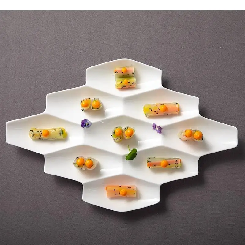 Irregular Ceramic Dinner Plate Restaurant Service Dessert Snack Plates Sushi Specialty Tableware
