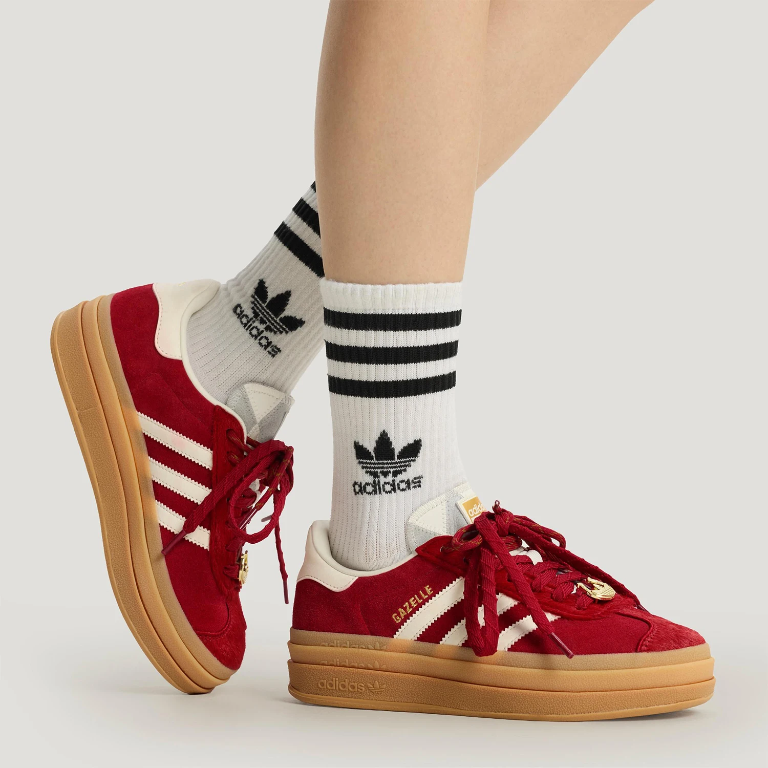 Adidas Originals Three Leaf Clover Women's Low-Top Thick Sole Classic Sports Casual Shoes KJ4293