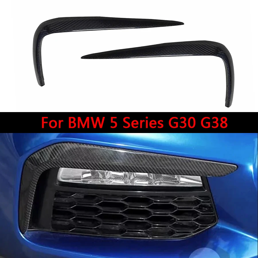 

For BMW 5 Series G30 G38 530i 540i Carbon Fiber Car Front Bumper Wind knife Splitter Spoiler Canard Air Knife Surround Trim