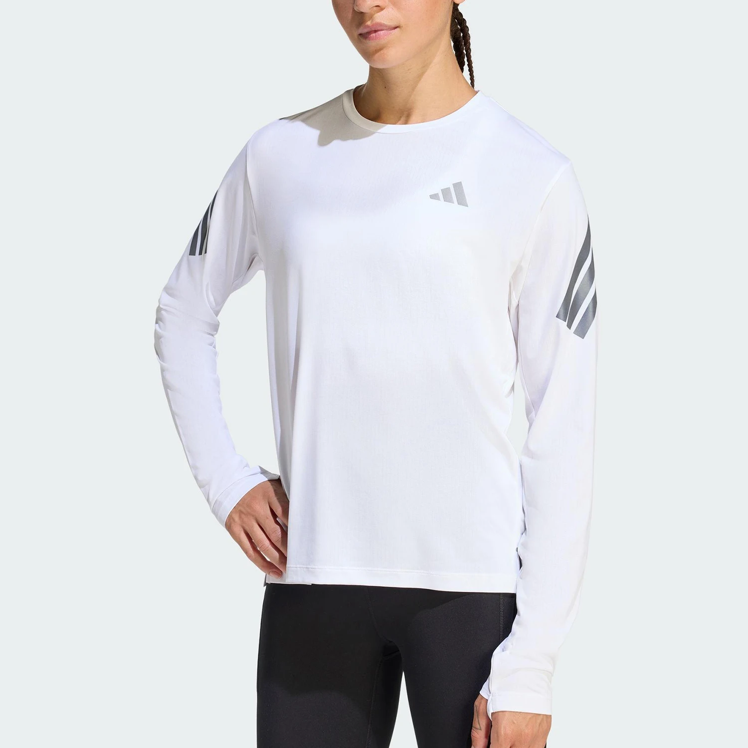 

Оригинальный женский пуловер Adidas с круглым вырезом и длинными рукавами для бега KE6842